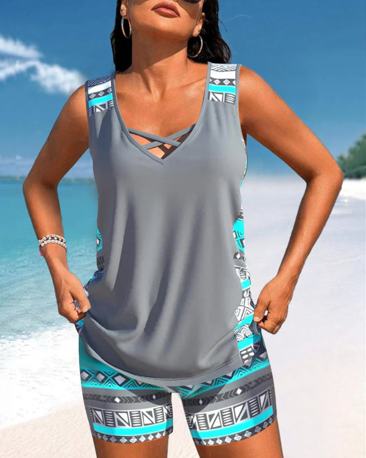 Marilyn - Tankini Featuring Geometric Print
