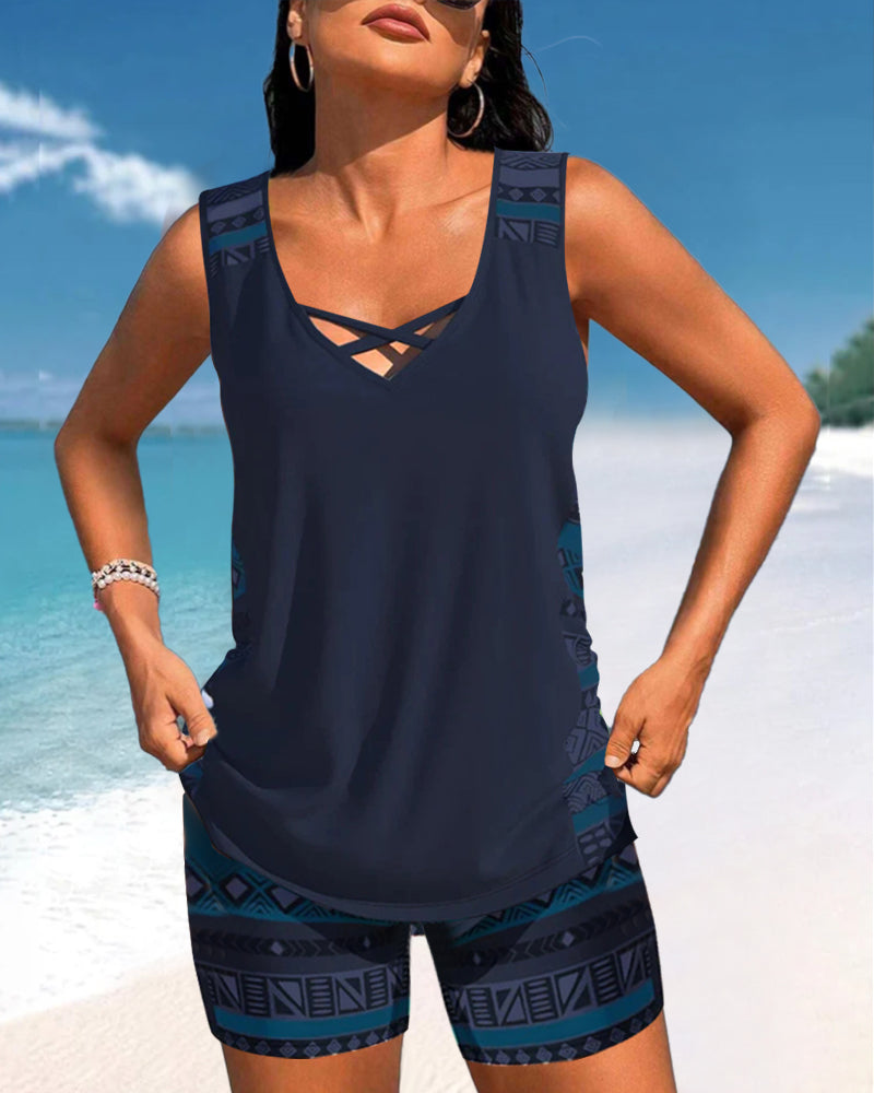 Marilyn - Tankini Featuring Geometric Print