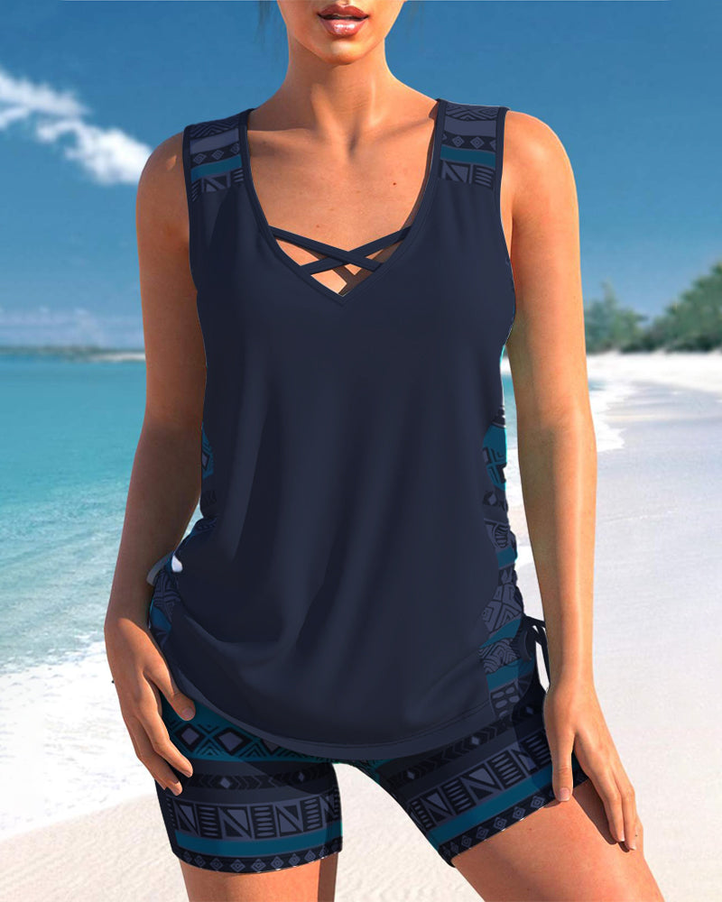 Marilyn - Tankini Featuring Geometric Print