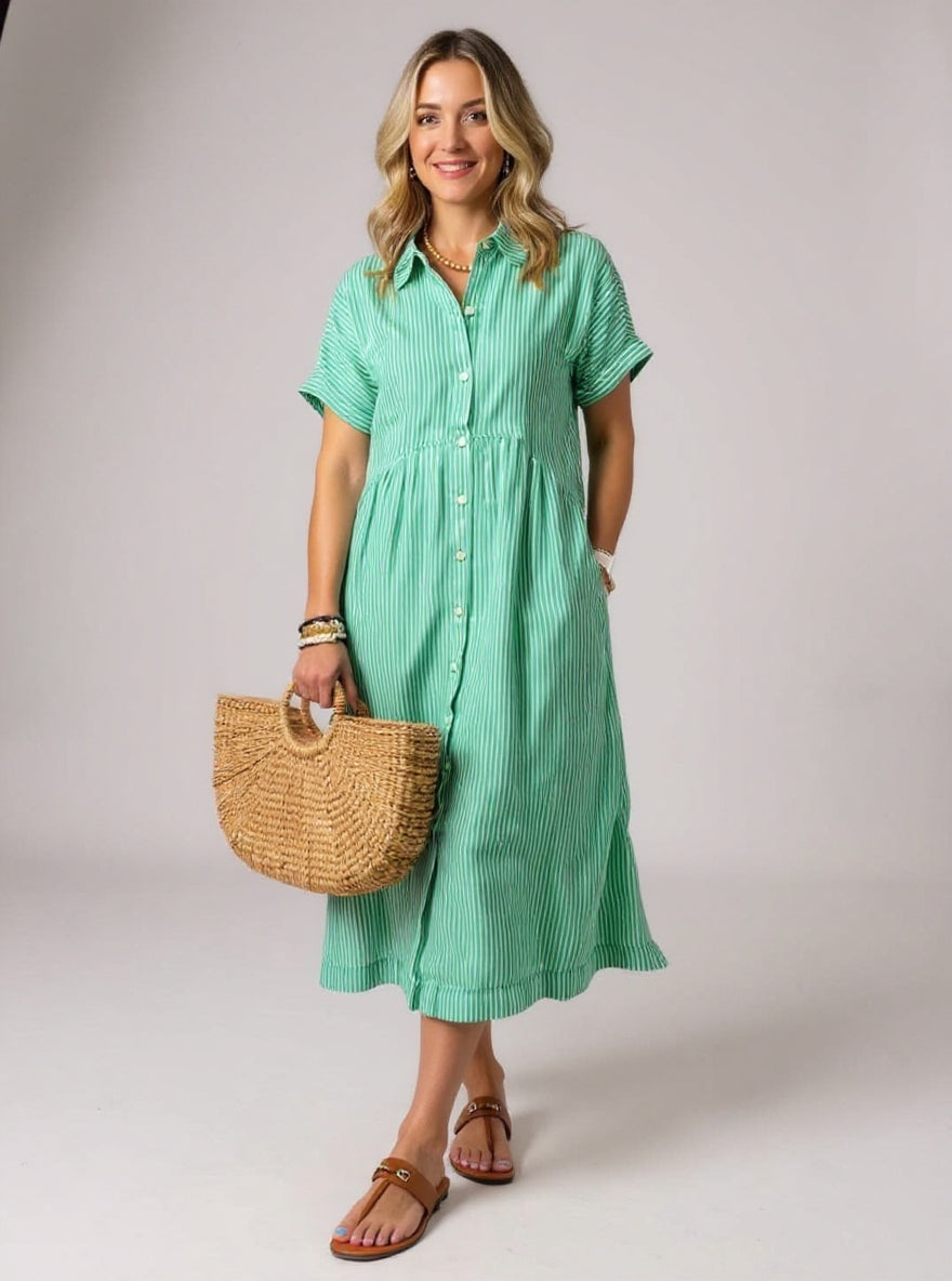 Cassie - Fashionable Striped Dress