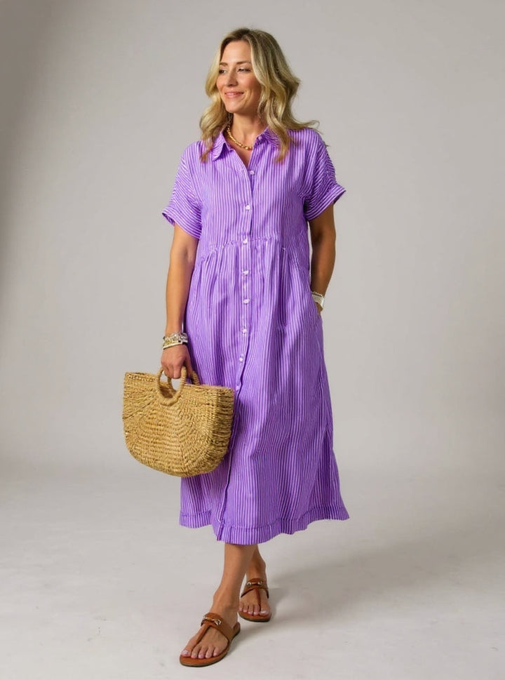 Cassie - Fashionable Striped Dress