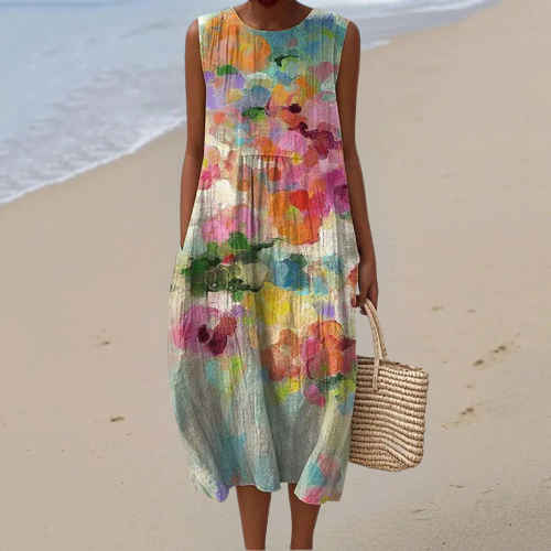 Elizabeth – Watercolour Floral Dress
