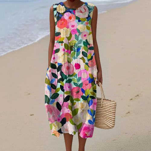 Elizabeth – Watercolour Floral Dress