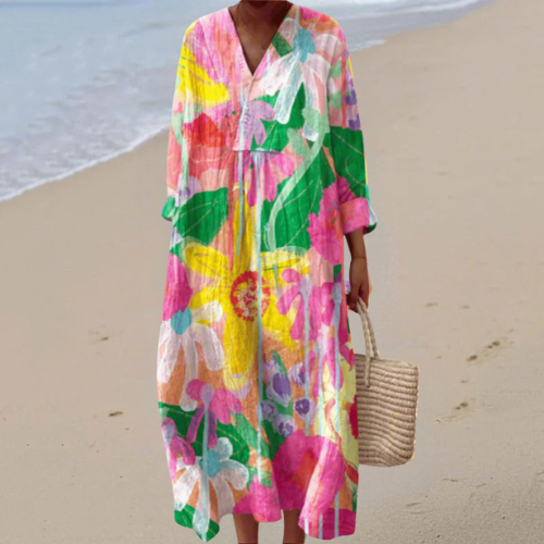 Elizabeth – Watercolour Floral Dress