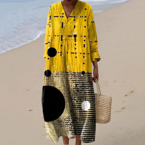 Eleanor - Fluid Dress with Pastel Stripes