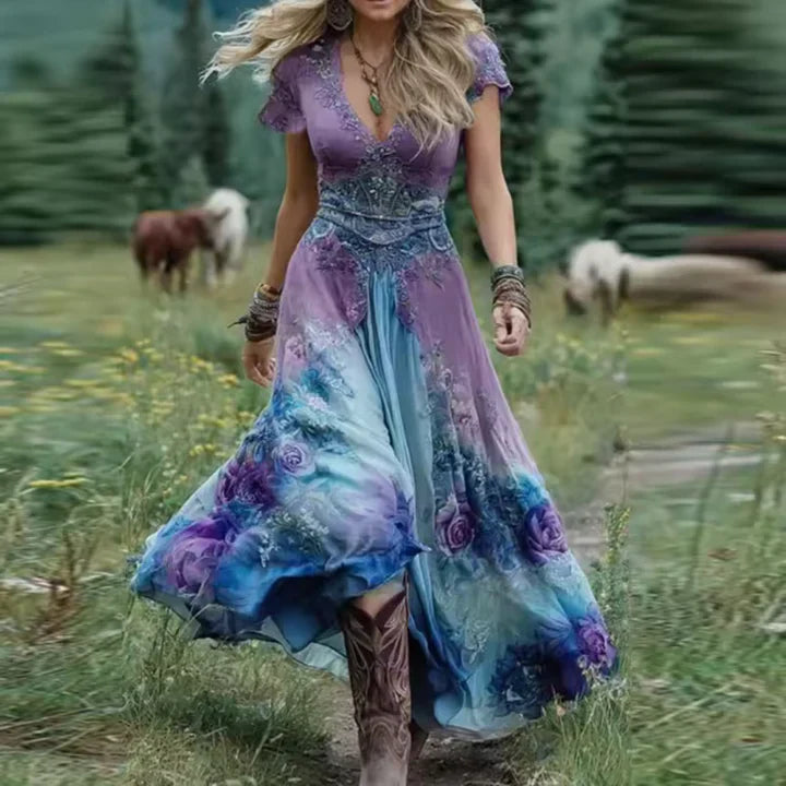 Celestine - Tailored Flowing Floral Dress