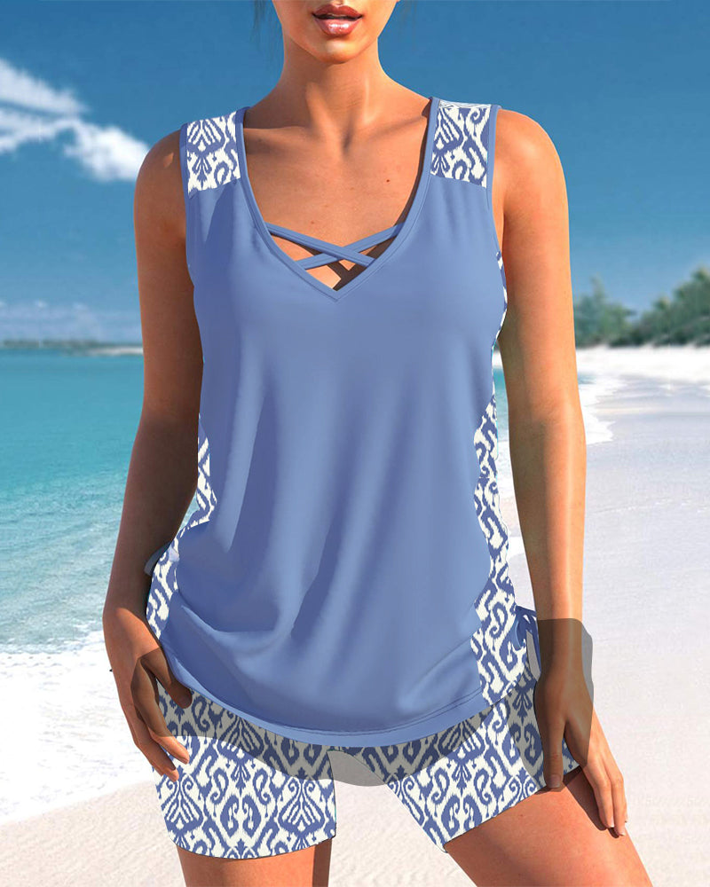 Marilyn - Tankini Featuring Geometric Print