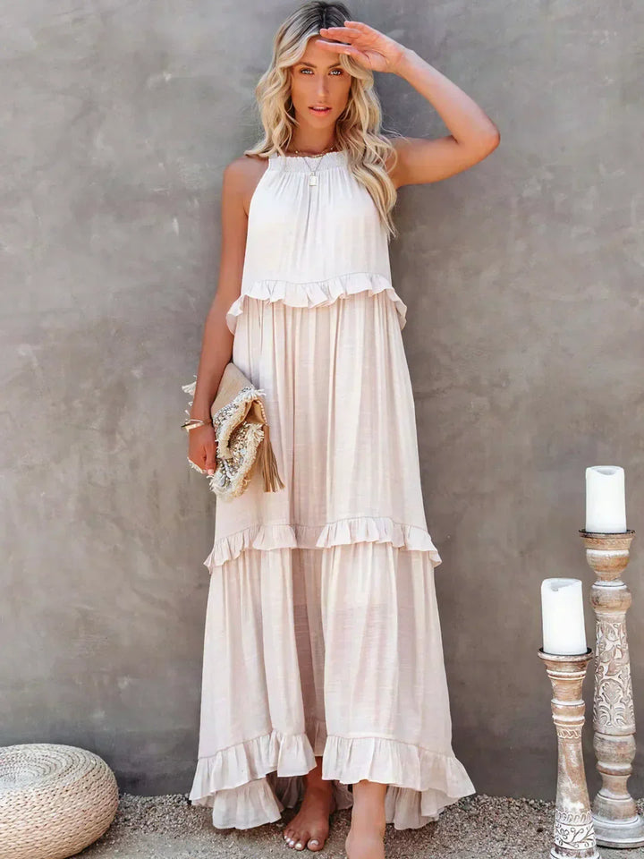 Robyn - Halter Ruffle Maxi Dress